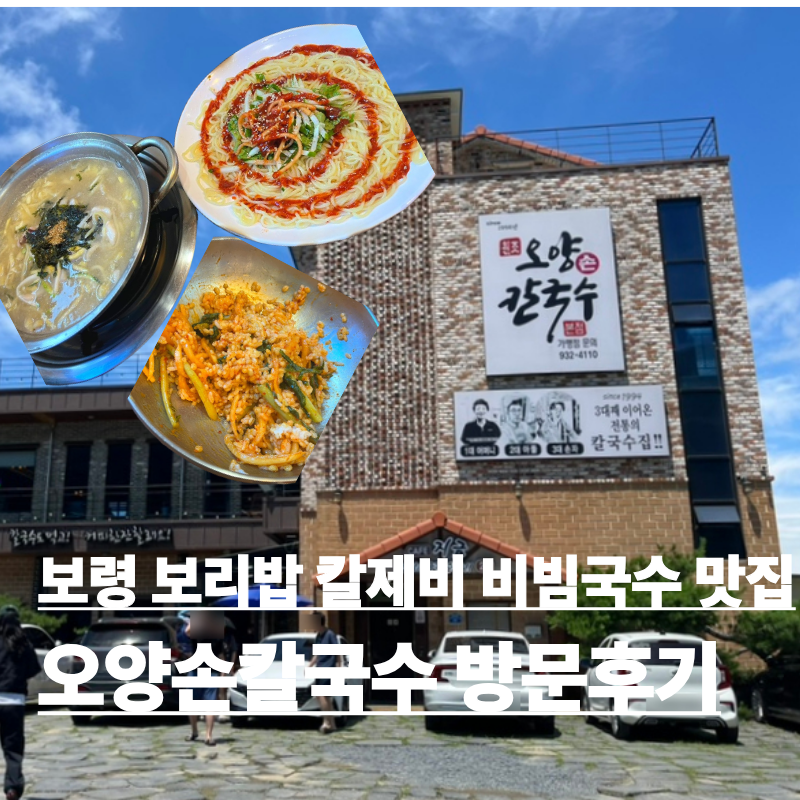 보령 맛집 오양손칼국수 방문 후기 주말 웨이팅 주차정보 메뉴판