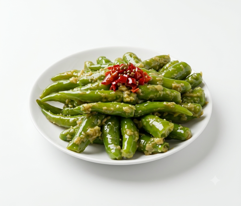 텃밭 요리 비타민 고추 콩가루 무침 만들기