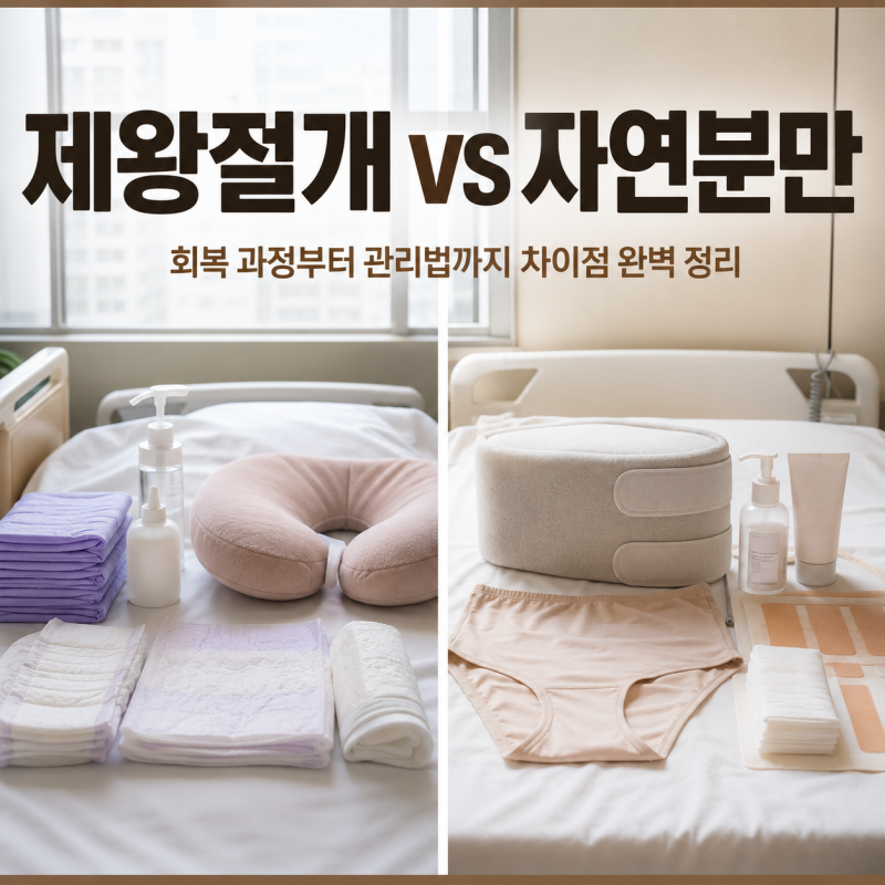 제왕절개 vs 자연분만 차이, 통증·회복·입원·다음 임신까지 비교
