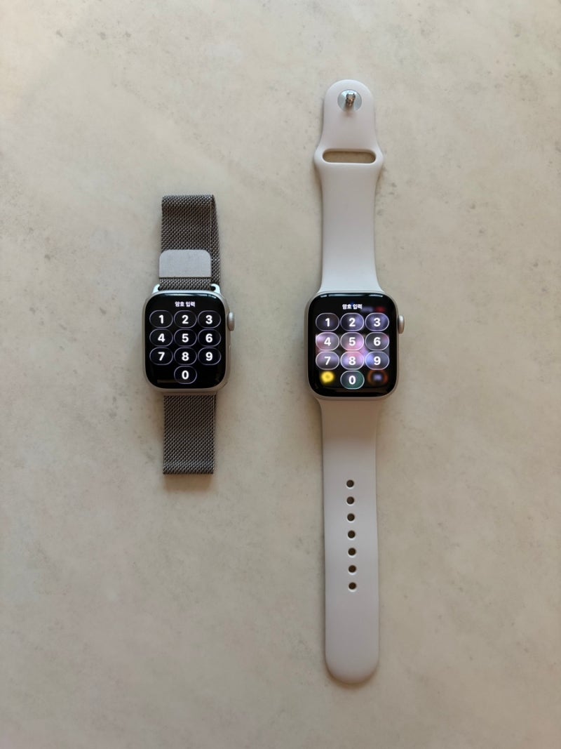 생일선물로 애플워치 SE3 44mm 받았다! 여자도 44mm 괜찮을까? (애플워치 7 41mm 비교)