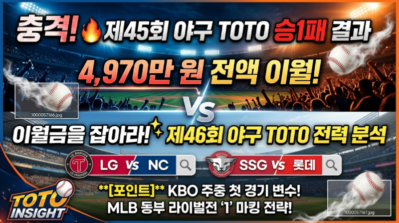 [리뷰] 야구승1패 45회차 경기 결과 및 적중 현황