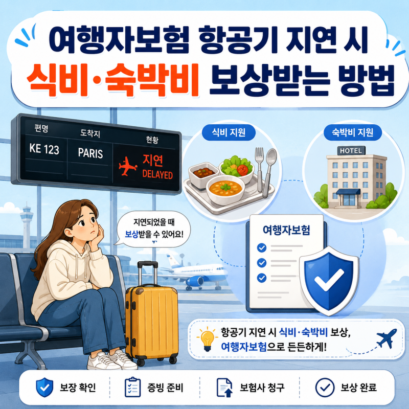 여행자보험 항공기 지연 시 식비·숙박비 보상받는 방법