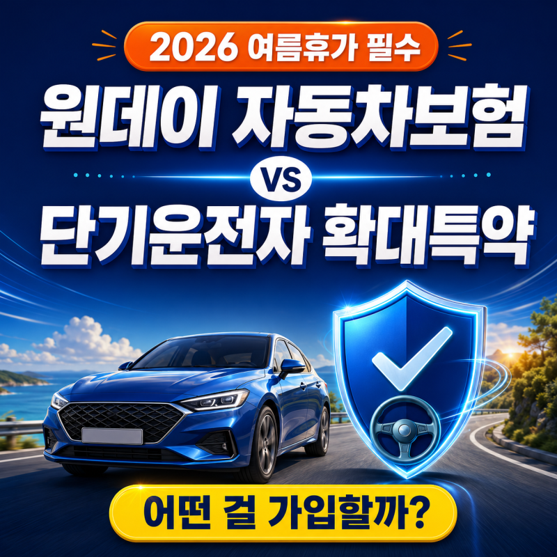2026 원데이 자동차보험 vs 단기운전자 확대특약 차이｜당일 가입부터 보장 범위까지