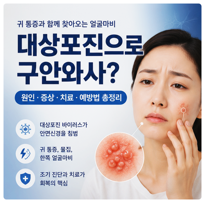 대상포진으로 구안와사가 올 수 있을까? 원인부터 치료까지 총정리