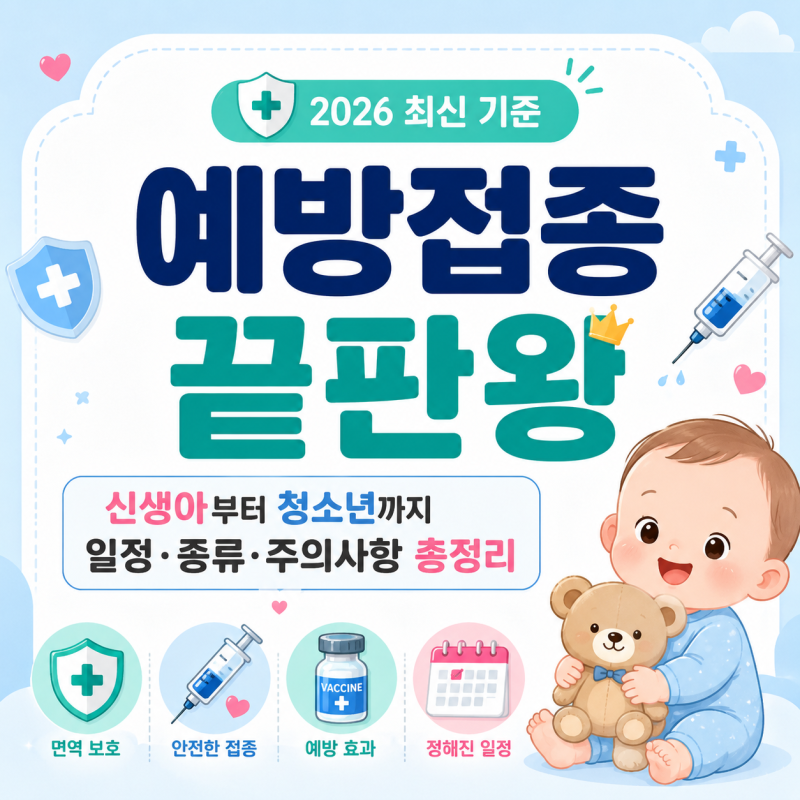 2026 예방접종 일정 총정리｜신생아부터 청소년까지 시기·종류·주의사항·증명서 발급