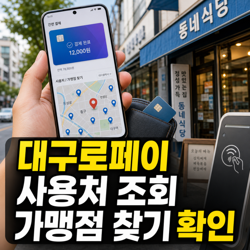 대구로페이 사용처 조회 방법과 가맹점 찾기 지도 온라인 삼성페이