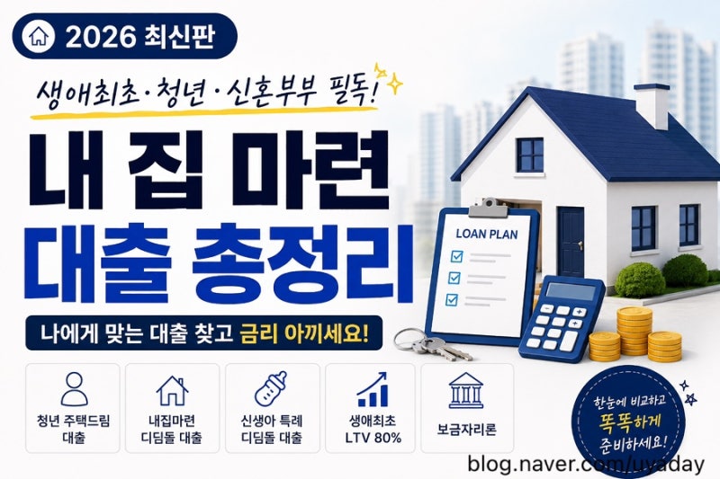 2026 주택대출 총정리! 청년주택드림·디딤돌·보금자리론 뭐가 가장 유리할까? (With 생애최초)