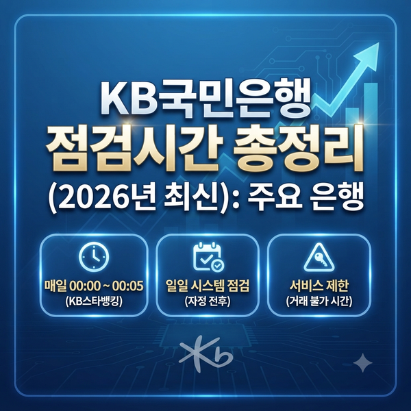 KB국민은행 점검시간 총정리 (2026년 최신): 주요 은행 일일 점검시간
