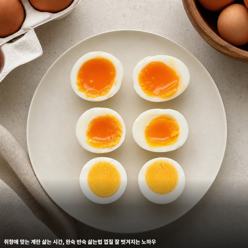 취향에 맞는 계란 삶는 시간, 완숙 반숙 삶는법 껍질 잘 벗겨지는 노하우