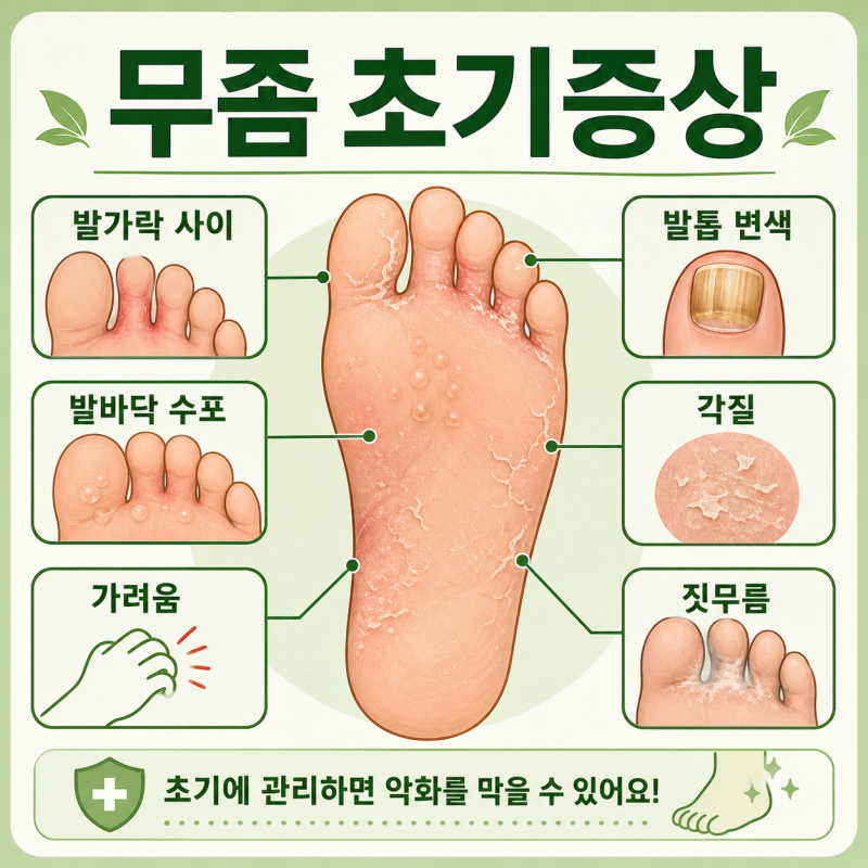 무좀 초기증상, 발바닥 수포와 발톱무좀 차이