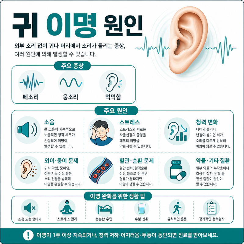 귀 이명 원인, 삐소리 먹먹함이 함께 올 때 확인할 것