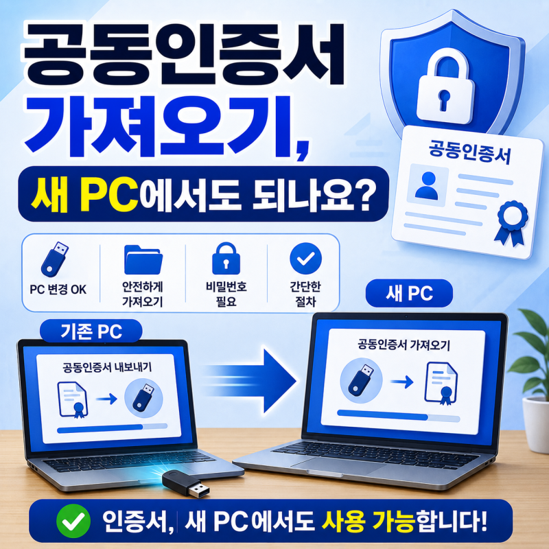 공동인증서 가져오기, 새 PC에서도 되나요?