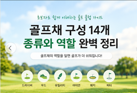 골프채 구성(14개) 쉽게 이해하기! 초보자도 한 번에 배우는 골프 클럽 종류 총정리