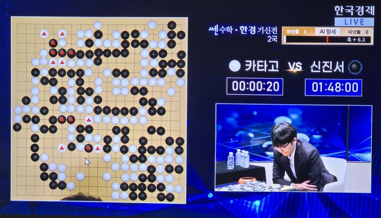 2국 <b>결과</b> <b>신진서</b> 9단, AI 카타고에게 4.5집 승, 2점 접<b>바둑</b>... 