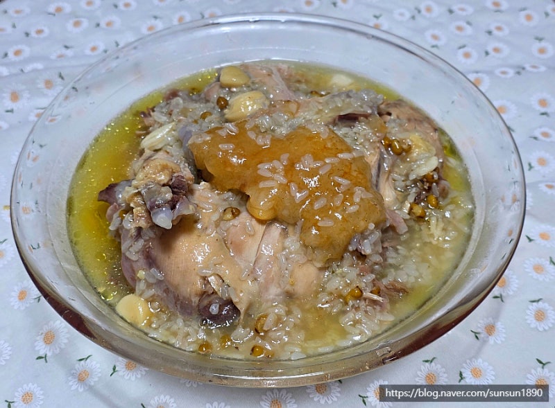 전기밥솥 찹쌀 누룽지백숙 만들기 중복요리 재료 토종닭백숙레시피 끓이는법