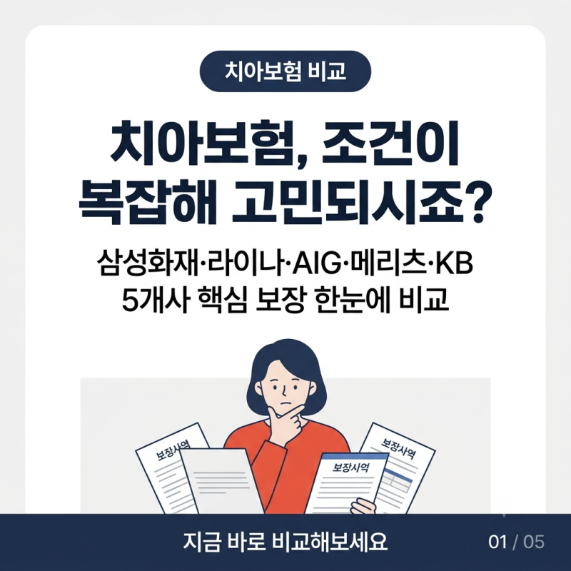 실속보장치아보험 비교 5개 삼성화재 라이나 AIG 메리츠 KB 나이별 가입 기준 정리