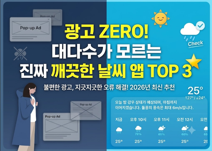 아직도 광고 보며 날씨 보세요? 대다수가 모르는 광고 없는 날씨 어플 TOP 3(+갤럭시, 아이폰)