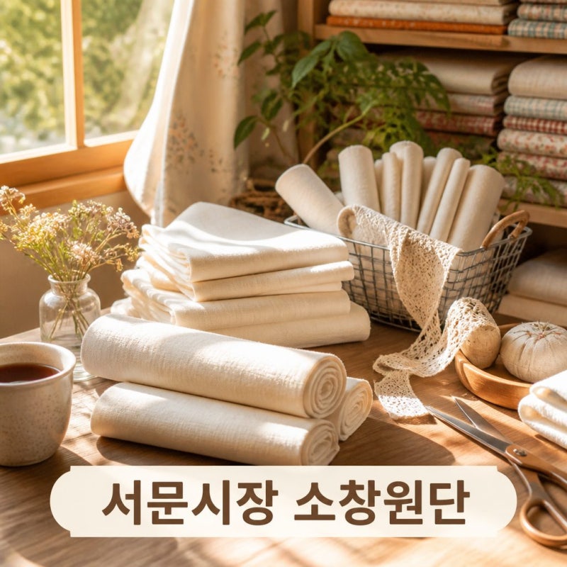 서문시장 원단구입 · 소창원단 · 거즈원단 종류와 선택법