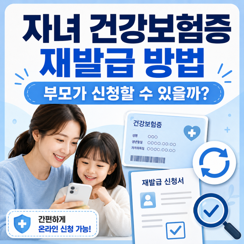 자녀 건강보험증 재발급 방법, 부모가 신청할 수 있을까?