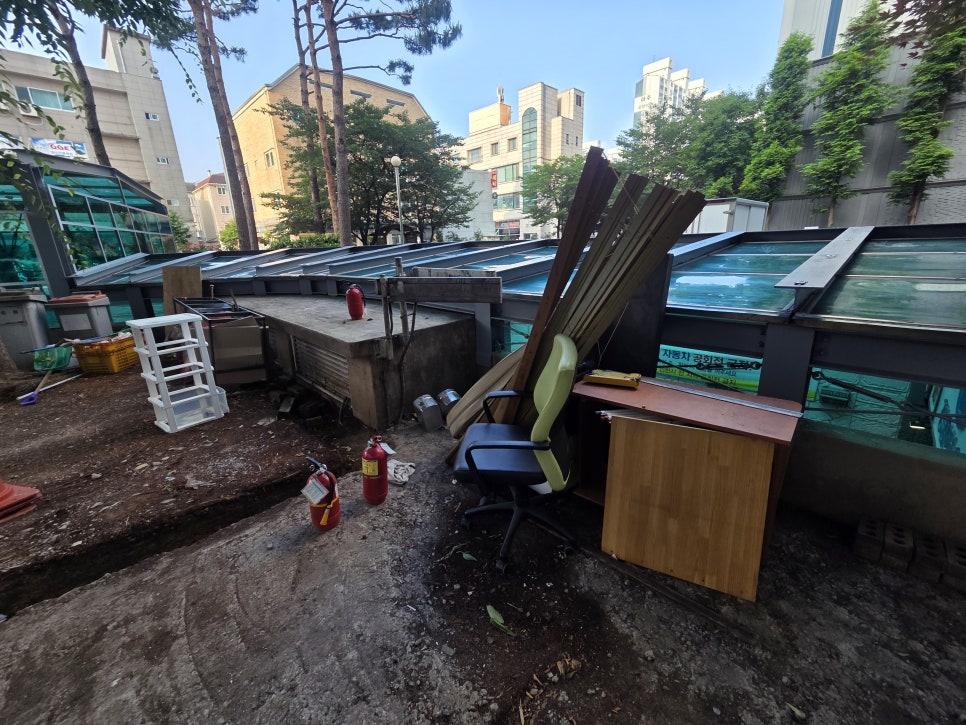 충남 아산휀스 탕정 아파트 화단 목재 펜스 설치