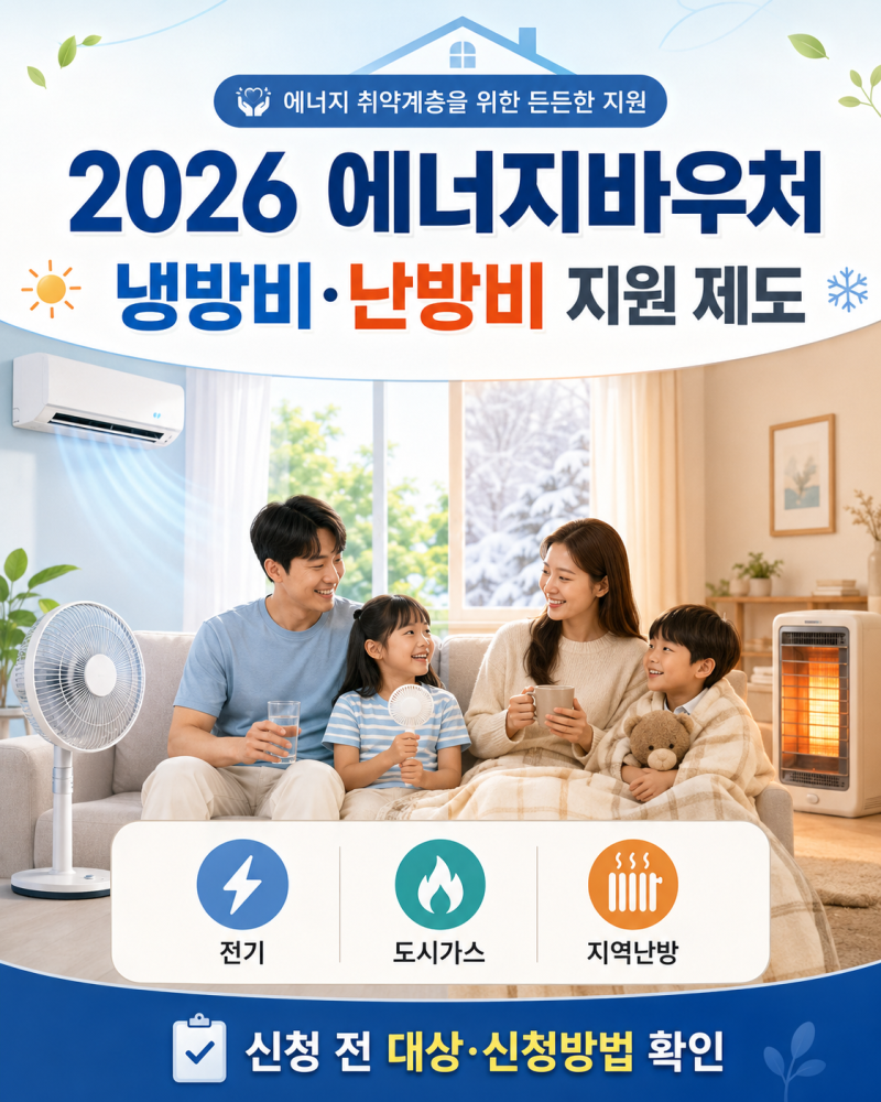 2026 에너지바우처 신청방법, 지원 대상과 금액 총정리