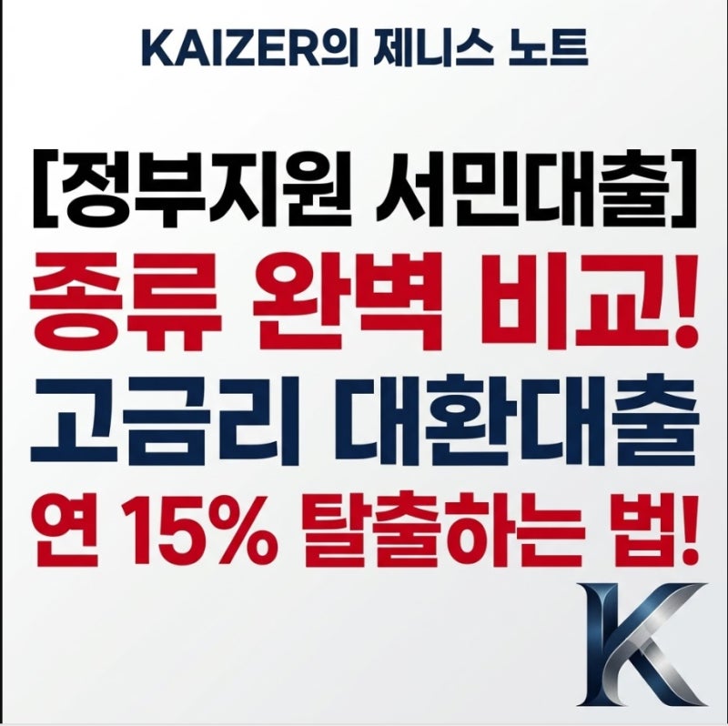 [정부지원 서민대출 종류] 햇살론 새희망홀씨 완벽 비교! 연 15% 고금리 대환대출로 탈출하는 ....