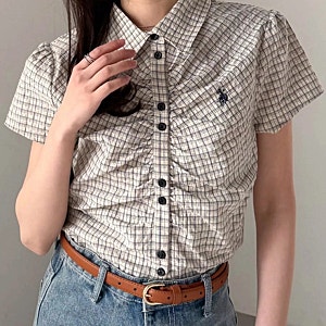 [US POLO ASSN] 폴로 여름 샤링 여성 셔츠 반팔 반소매 여름 남방 브링브링