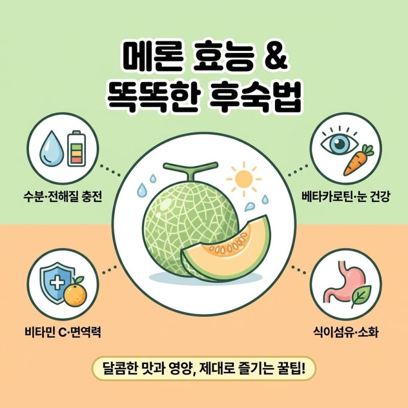 메론 효능과 올바른 보관법, 실패 없는 후숙 타이밍 맞추기