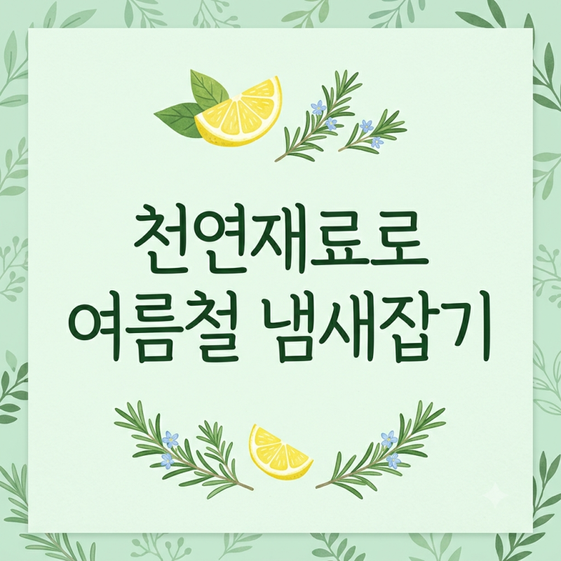 여름철 집안 냄새 제거! 천연 재료로 냄새 싹 잡는 천하무적 탈취 가이드