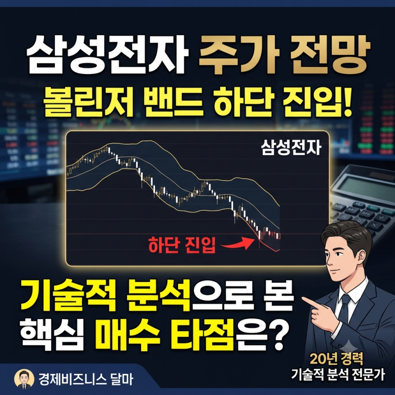 삼성전자 주가 전망: 볼린저 밴드 하단 진입, 기술적 분석으로 본 핵심 매수 타점은?