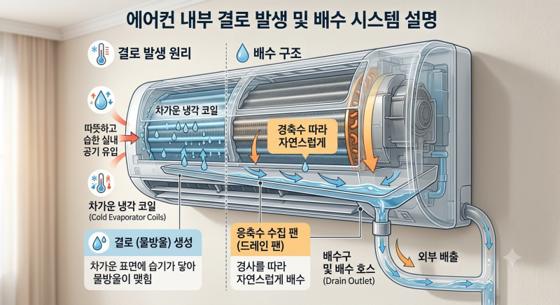 벽걸이 에어컨 물떨어짐 원인 5가지, 갑자기 물이 새면 먼저 확인하세요