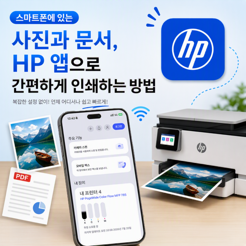 스마트폰에 있는 사진과 문서, HP 앱으로 간편하게 인쇄하는 방법