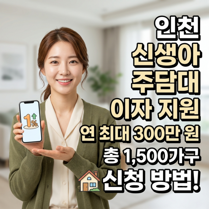 인천 신생아 주담대 이자 지원: 연 최대 300만 원 혜택 조건 및 신청 방법