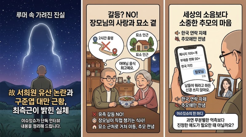 구준엽, 故 서희원 유산 상속 논란의 진실은? 최측근이 밝힌 유족 갈등설의 실체!