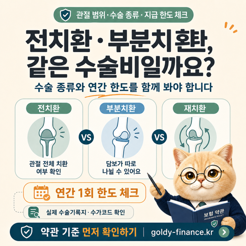 인공관절수술 보험금, 무릎만 보는 담보가 아닐 수 있습니다
