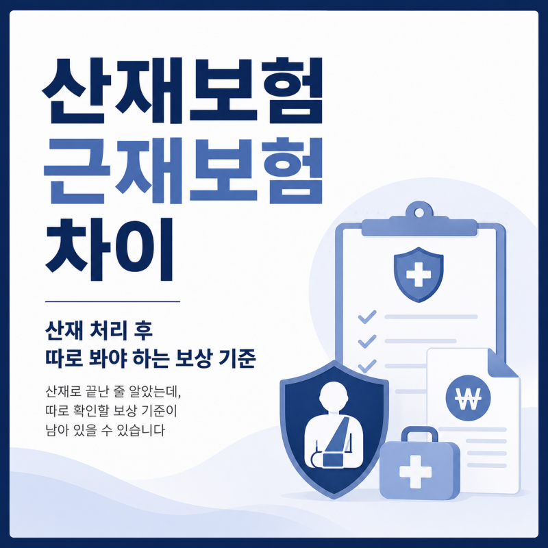 산재보험 근재보험 차이, 산재 처리 후 따로 봐야 하는 보상 기준