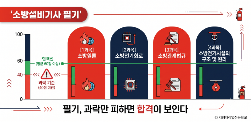 소방설비기사 필기 — 과목·과락·합격 전략 (전기 기준)