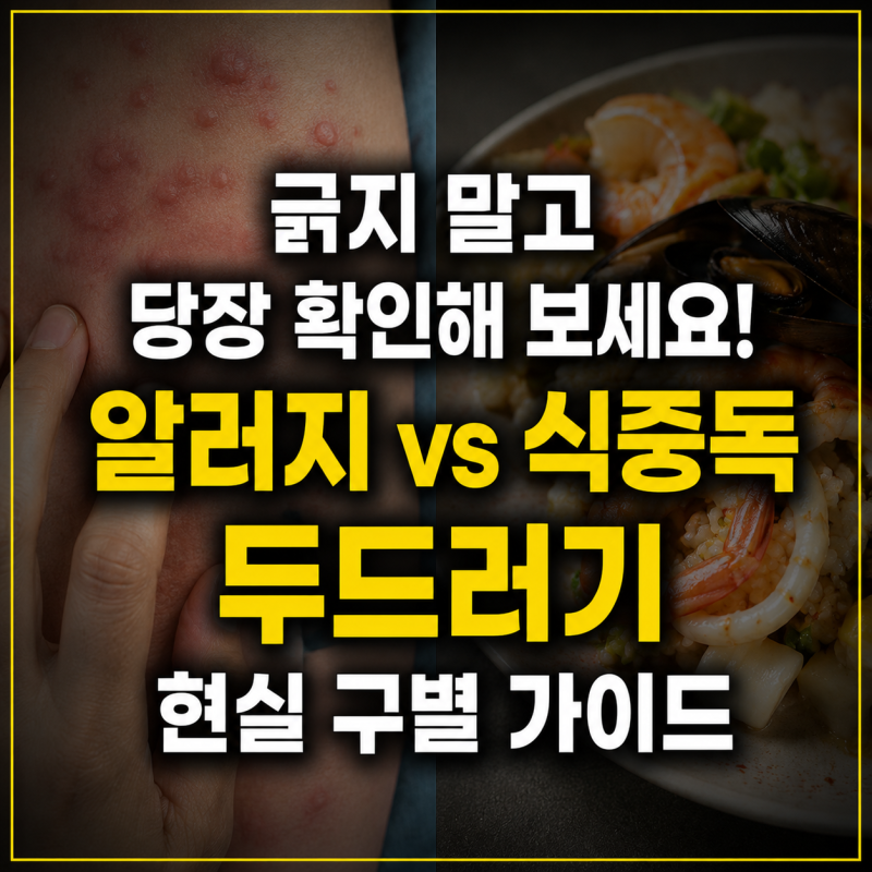 어라, 몸이 왜 이래? 알러지 두드러기 vs 식중독 두드러기, 이것 모르면 응급실 행?!