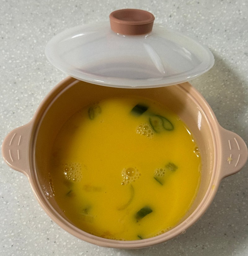 전자레인지 3분 계란찜 만들기 다이소 실리콘 냄비 400ml 간단한 아이 반찬 추천