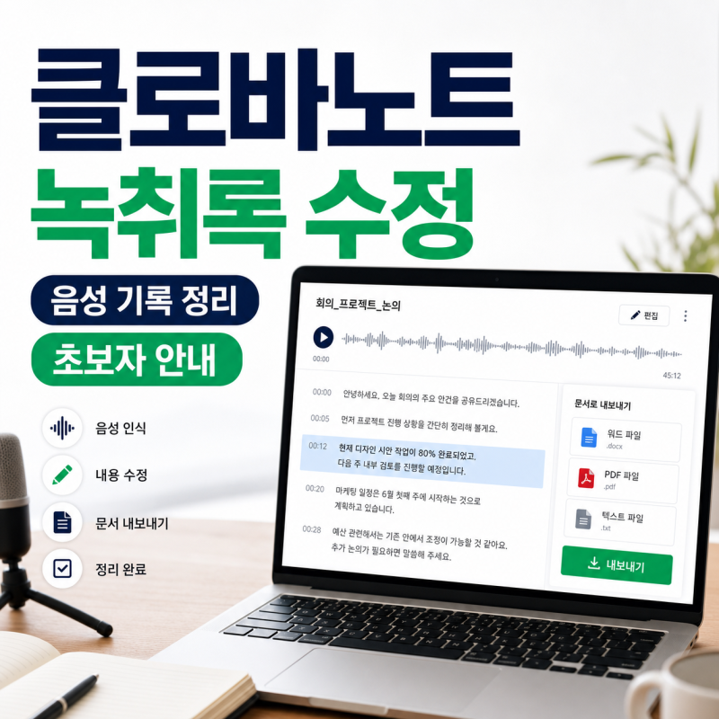 네이버 클로바 노트 녹취록 및 수정하는 방법 안내