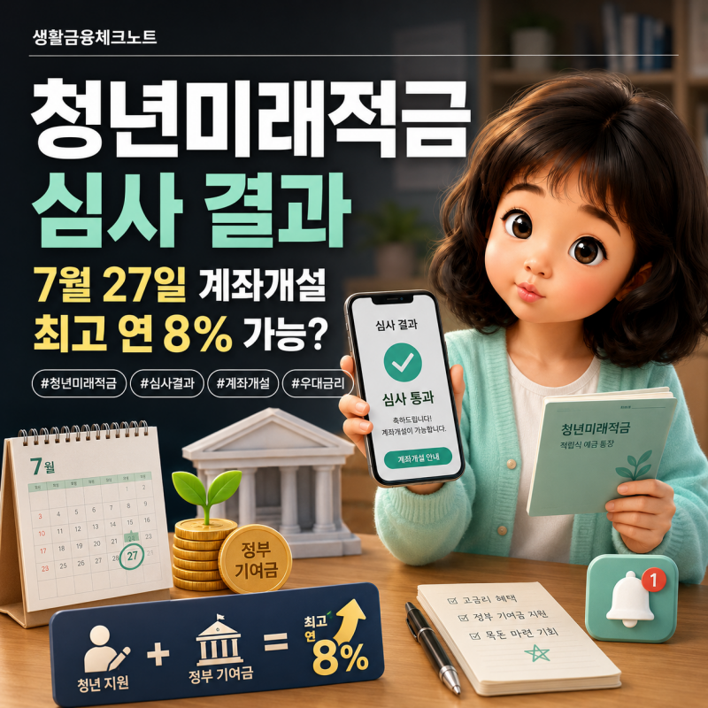 청년미래적금 심사 결과 언제 나오나? 7월 27일 계좌개설 전 꼭 확인할 은행별 금리·만기금액