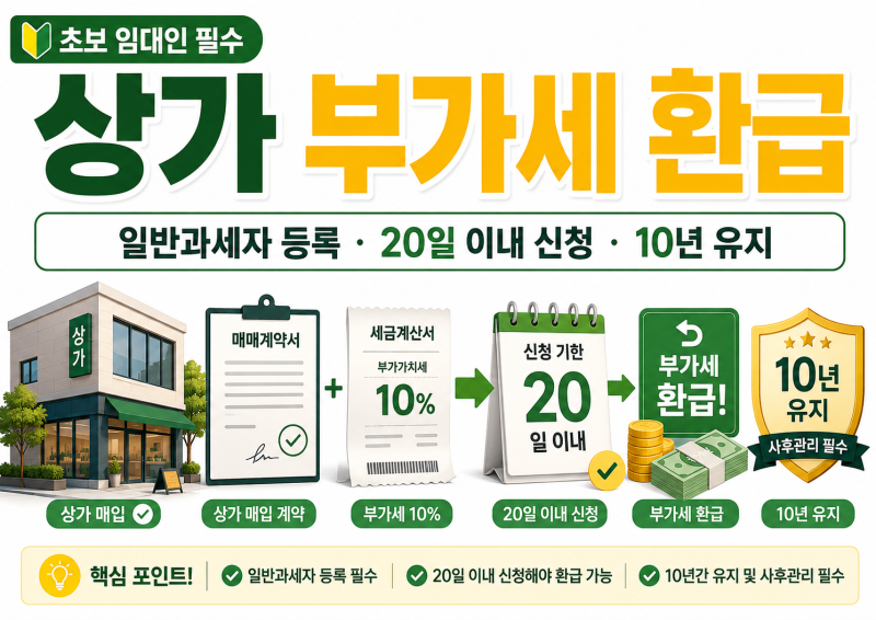 상가 계약 후 부가세 환급 조건! 일반임대사업자 등록 기한 및 절차 꿀팁
