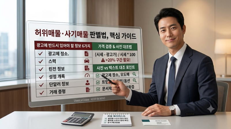 2026년 개정 자동차관리법 기준, 중고차 리스승계 허위매물 사기 구분법 총정리