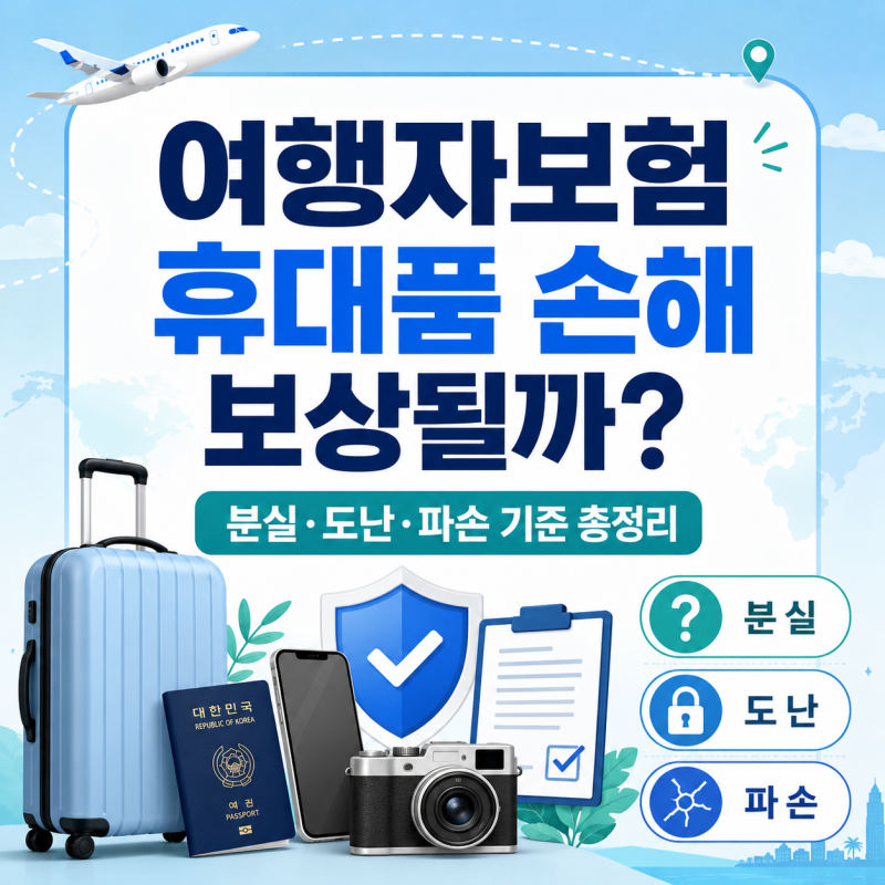 여행자보험 휴대품 손해 보상될까? 분실·도난·파손 기준 총정리
