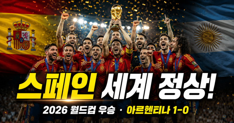 스페인, 2026 월드컵 우승! 아르헨티나를 꺾고 세계 정상에 오른 비결