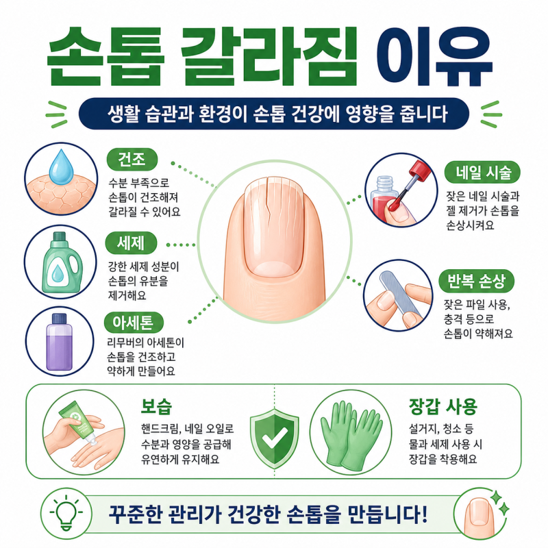 손톱 갈라짐 이유, 영양소와 피부과 신호 정리