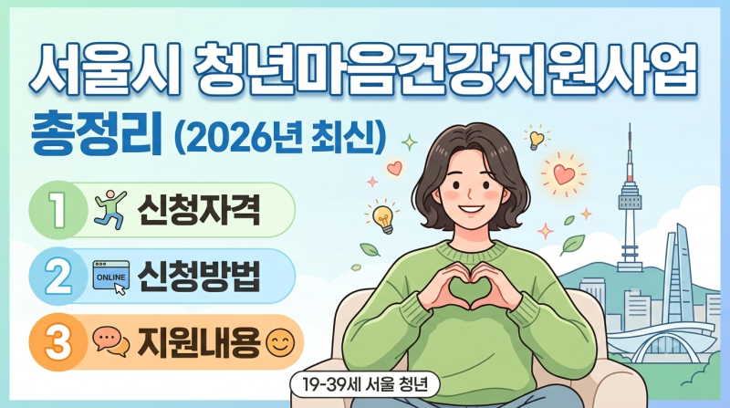 서울시 청년마음건강지원사업 총정리: 신청자격부터 신청방법까지 (2026년 최신)