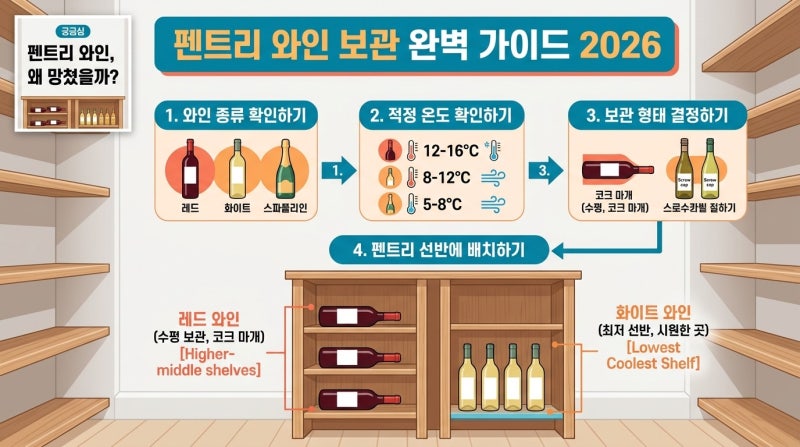 펜트리 와인 보관할때 와인별 보관방법, 주말에 정리하며 알아낸 알맞은 자리는…