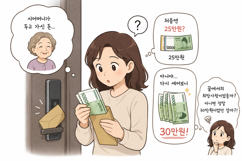 [박박이의일상] 현관문 돈봉투 꿈해몽: 생각보다 큰 재물운이 찾아오는 길몽일까?