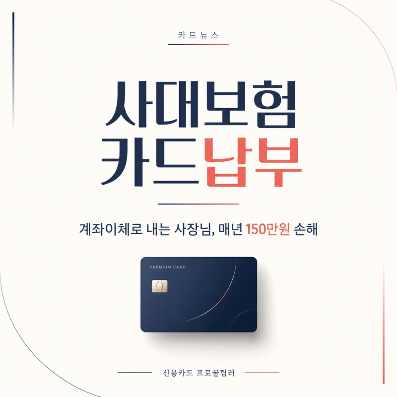 사대보험 카드납부 자동할인 납부 수수료 면제까지